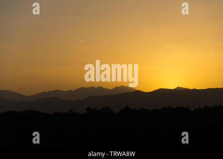 sunset in atlas mountains, morocco Stock Photo