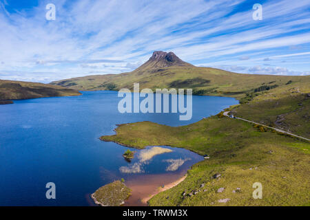 Stac Pollaidh from Loch Lurgainn, Coigach, Wester Ross, Highlands, Scotland Stock Photo
