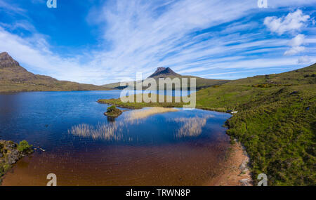 Stac Pollaidh from Loch Lurgainn, Coigach, Wester Ross, Highlands, Scotland Stock Photo