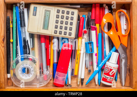 Scissors, and other office, desk, or school equipment Stock Photo - Alamy