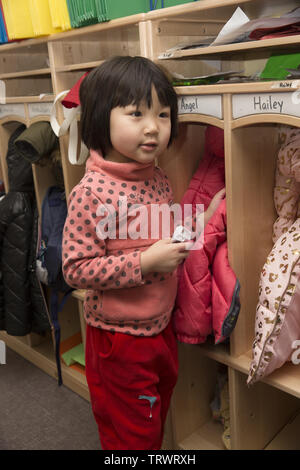 Lower East Side multi ethnic  preschool- early  learning center in Manhattan, New York City. Stock Photo