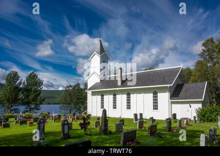 Søre Osen church in Osensjoen in Norway / Scandinava Stock Photo
