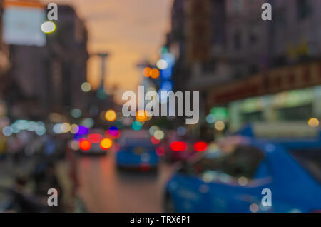 Blurred lights of cars on the road at night for use as a background. Stock Photo