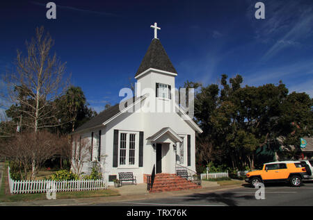 Our Lady Star of the Sea Catholic Church is one of the oldest religious structures located within the St. Marys Historic District in Georgia Stock Photo
