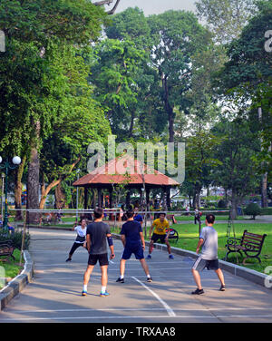 Ho Chi Minh City, Vietnam - June 02, 2019; Tao Dan Park in early morning. Famous for Birds and Sports - particularly Badminton. Stock Photo