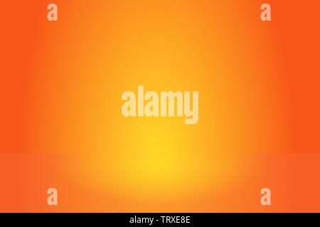 abstract orange gradient blurred smooth illustration background like a studio room - can be used for displaying products etc. Stock Vector