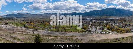 Panoramic view of the town of Merritt, British Columbia, Canada Stock Photo