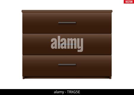 Brown Chest of drawers. Stock Vector