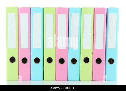 Colorful folders, isolated on white Stock Photo