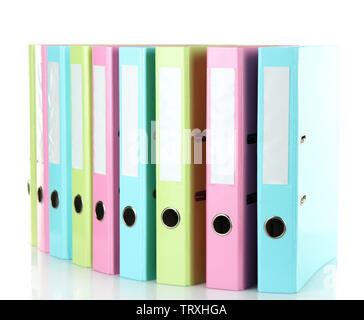 Colorful folders, isolated on white Stock Photo