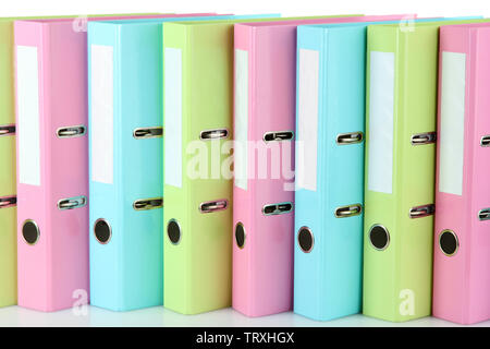 Colorful folders, isolated on white Stock Photo