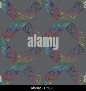 Abstract geometrical rectangles seamless pattern. Hand drawn geometry vector texture background. Stock Vector