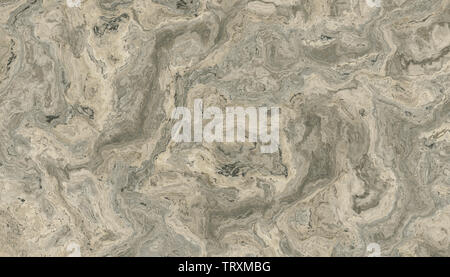 Grey marble pattern with curly grey and black veins. Abstract texture and background. 2D illustration Stock Photo