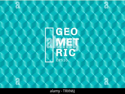 Abstract 3D green turquoise polygons pattern background and texture. Geometric triangles shape blue color. You can use for template cover design, book Stock Vector