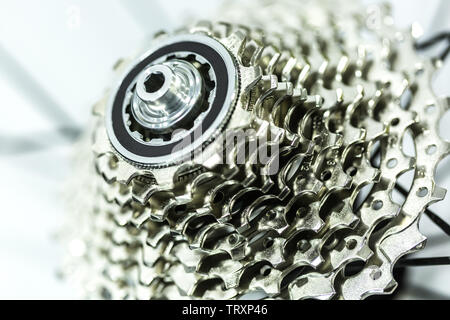 bicycle speed change gear closeup macro view Stock Photo