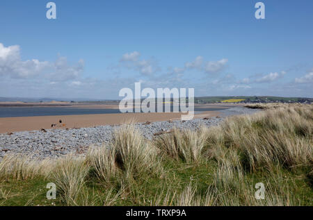 View up the Taw Torridge Estuary from Northam Burrows, Devon, England, UK Stock Photo