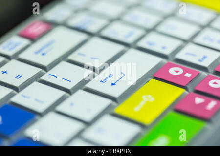 colorful computer keyboard cover closeup macro view Stock Photo