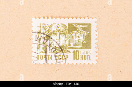 CCCP - CIRCA 1966: A stamp printed in the CCCP shows CCCP military, circa 1966 Stock Photo