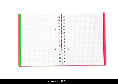 Squared empty notebook isolated on white background Stock Photo