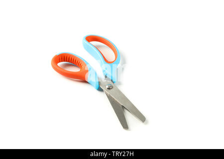 Stationery color scissors isolated on white background Stock Photo