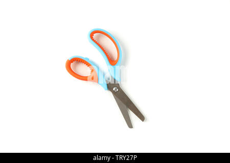 Stationery color scissors isolated on white background Stock Photo