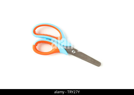 Stationery color scissors isolated on white background Stock Photo