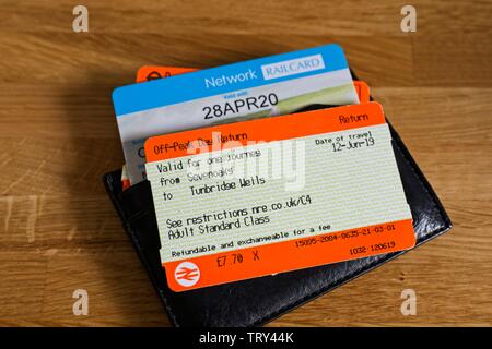 Train ticket for use on Southeast Railways between Sevenoaks and Tunbridge Wells in Kent, also showing a Network Railcard giving discounts on certain Stock Photo - Alamy Train ticket for use on Southeast Railways between Sevenoaks and Tunbridge Wells in Kent, also showing a Network Railcard giving discounts on certain Stock Photo - Alamy