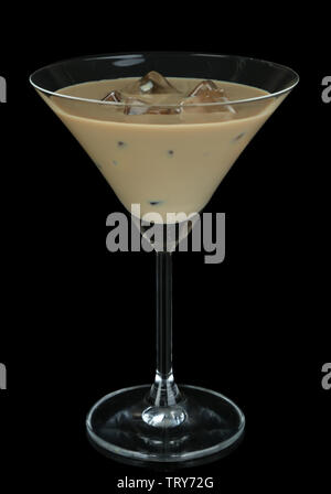 Baileys liqueur in glass isolated on black Stock Photo