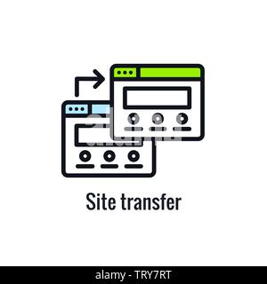Website Data Transfer Icon - arrow imagery of transfer Stock Vector