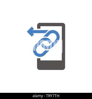 Website Link & Connectedness Icon with Chain Link Stock Vector