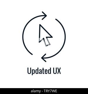 Website Update Icon - with some arrows thin line outline imagery Stock Vector