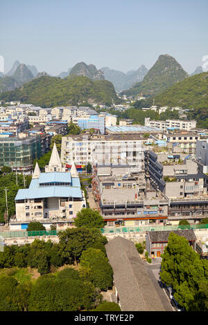 Guilin, China - September 15, 2017: Scenic view of Guilin, that was designated in 1982 as National Famous Historical and Cultural City by the State Co Stock Photo