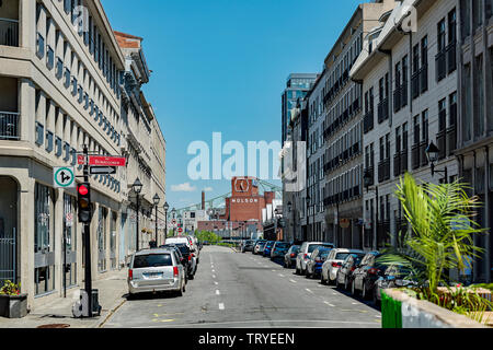 Molson Brewery from Old Montreal Stock Photo