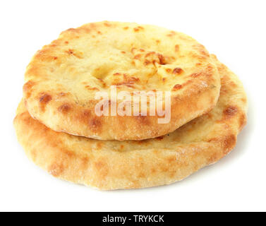 Pita breads isolated on white Stock Photo