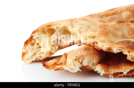 Pita breads isolated on white Stock Photo