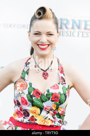 Imelda May performing at the Cornbury festival, Great Tew, Oxfordshire, UK. July 5, 2013 Stock Photo