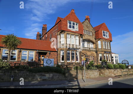 Victoria Hotel entrance, Station Road, Robin Hood's Bay, Borough of Scarborough, North Yorkshire, England, Great Britain, United Kingdom, UK, Europe Stock Photo