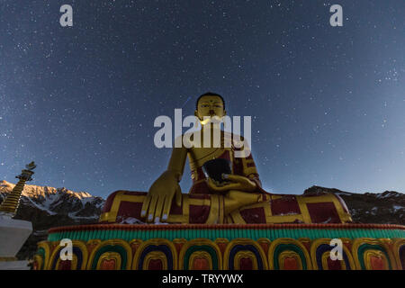 Statue of Lord Buddha in Hemis Sukpachen village of Ladakh near Leh India Stock Photo