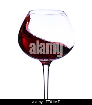 Wineglass with red wine, isolated on white Stock Photo