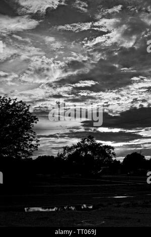 Late Afternoon Cloud Formations forming over Canyon, Texas Stock Photo
