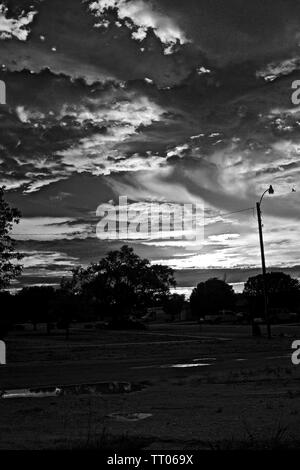 Late Afternoon Cloud Formations forming over Canyon, Texas Stock Photo