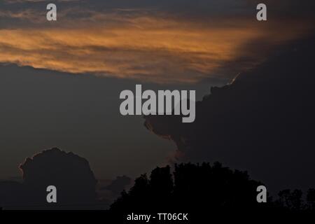 Late Afternoon Cloud Formations forming over Canyon, Texas Stock Photo