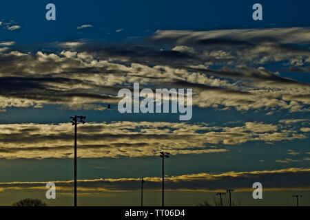 Late Afternoon Cloud Formations forming over Canyon, Texas Stock Photo