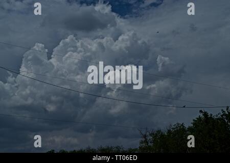 Late Afternoon Cloud Formations forming over Canyon, Texas Stock Photo