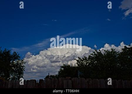 Late Afternoon Cloud Formations forming over Canyon, Texas Stock Photo