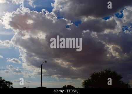 Late Afternoon Cloud Formations forming over Canyon, Texas Stock Photo
