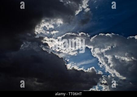 Late Afternoon Cloud Formations forming over Canyon, Texas Stock Photo