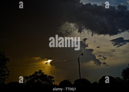 Late Afternoon Cloud Formations forming over Canyon, Texas Stock Photo