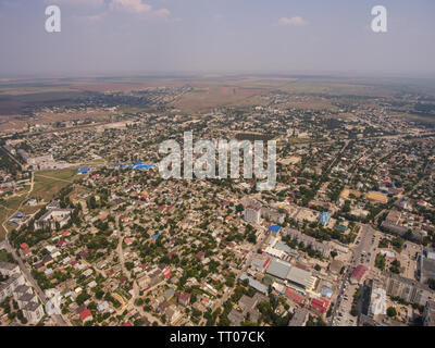 Aerial view of the Saki city. Peninsula of Crimea. Stock Photo