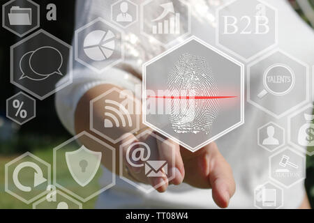 Finger scan Security concept Stock Photo